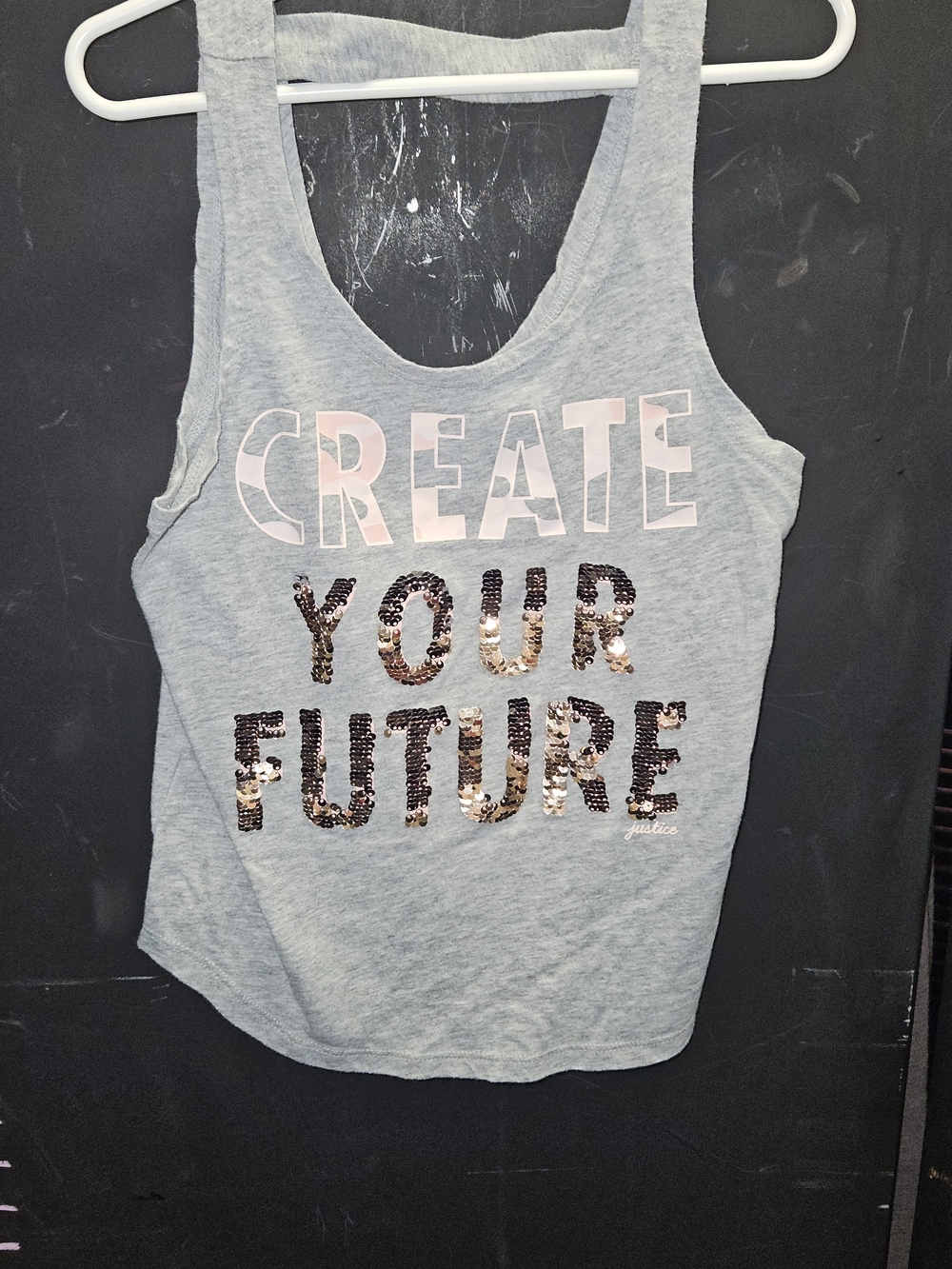 Justice Girls Size 8 Gray & Pink Tank Top Perfect For Layering